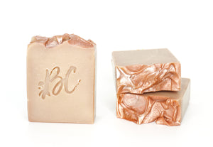 Warm Vanilla and birch golden top soap