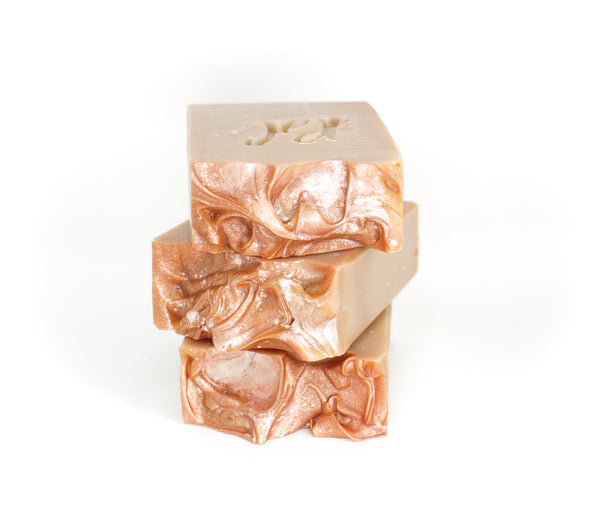 Sleigh natural soap bar , scented with warm vanilla and birch. 